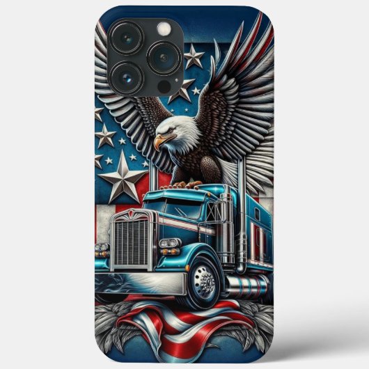 Amerikaanse Adelaar en Vrachtwagen, Vet & Patriott Case-Mate iPhone Case (Achterkant)