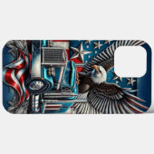 Amerikaanse Adelaar en Vrachtwagen, Vet & Patriott Case-Mate iPhone Case (Achterkant (horizontaal))