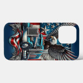 Amerikaanse Adelaar en Vrachtwagen, Vet & Patriott Case-Mate iPhone Case (Achterkant (horizontaal))