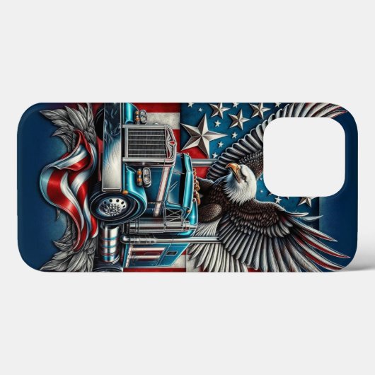 Amerikaanse Adelaar en Vrachtwagen, Vet & Patriott Case-Mate iPhone Case (Achterkant (horizontaal))