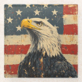 Amerikaanse adelaar glazen onderzetter (Voorkant)