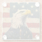 Amerikaanse adelaar glazen onderzetter (Achterkant)