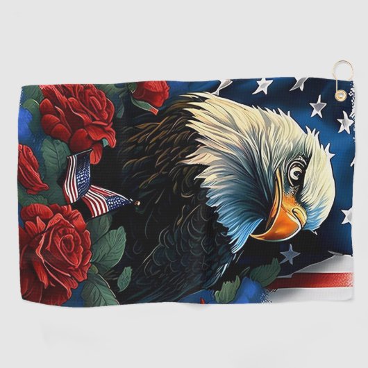 Amerikaanse adelaar golfhanddoek (Horizontaal)