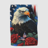 Amerikaanse adelaar golfhanddoek (Voorkant)