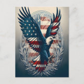 Amerikaanse adelaar in vlucht briefkaart (Voorkant)