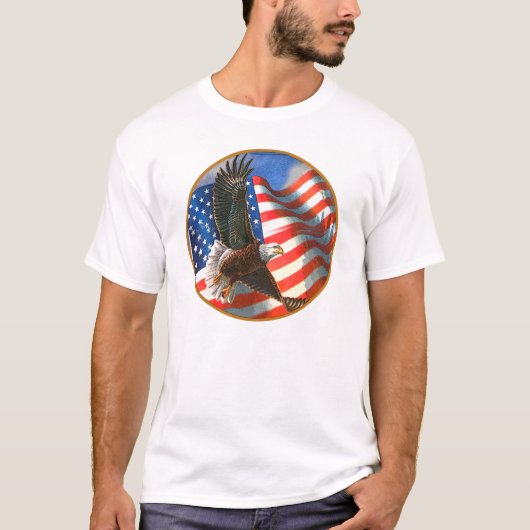 Amerikaanse adelaar in vlucht t-shirt (Voorkant)