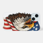 Amerikaanse Adelaar iPhone 15 Case (Achterkant horizontaal)
