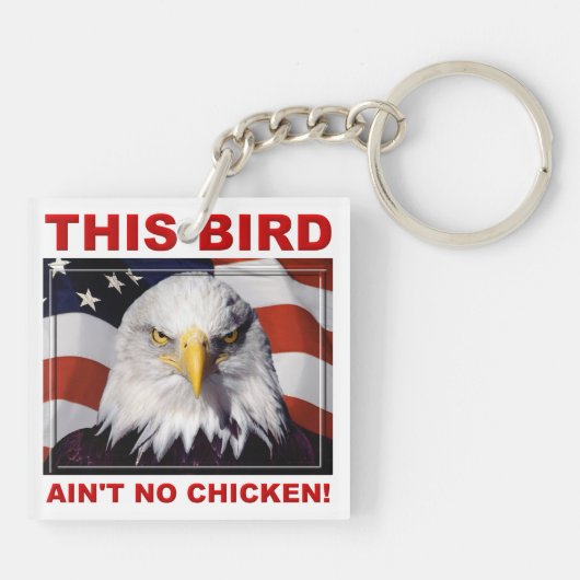 Amerikaanse Adelaar Is Geen Kip sleutelhanger sleu (Achterkant)
