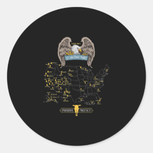 Amerikaanse adelaar - kaart van 63 Amerikaanse nat Ronde Sticker