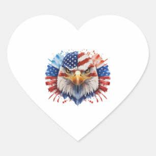 Amerikaanse adelaar kale adelaar hart sticker