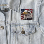 Amerikaanse Adelaar Knop Vierkante Button 5,1 Cm (In situ)