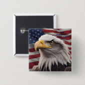 Amerikaanse Adelaar Knop Vierkante Button 5,1 Cm (Voorkant /achterkant)