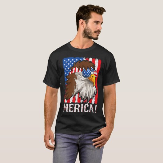Amerikaanse adelaar Mannen , vs 4e juli T-shirt (Voorkant volledig)