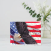 Amerikaanse adelaar met Amerikaanse vlag Briefkaar Briefkaart (Staand voorkant)