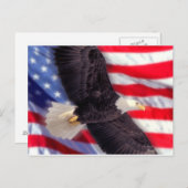 Amerikaanse adelaar met Amerikaanse vlag Briefkaar Briefkaart (Voorkant / Achterkant)