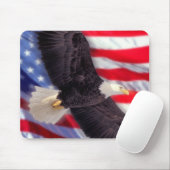 Amerikaanse adelaar met Amerikaanse vlag Mousepad Muismat (Met muis)