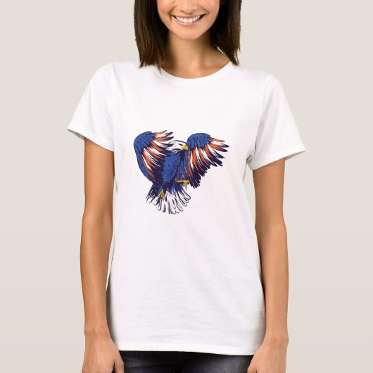 Amerikaanse adelaar met Amerikaanse vlag T-shirt (Voorkant)