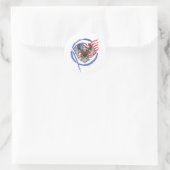 Amerikaanse Adelaar met Grunge Flag Circle Ronde Sticker (Tas)