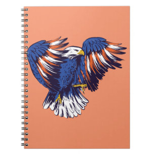 Amerikaanse Adelaar met kleuren van de vlag van de Notitieboek