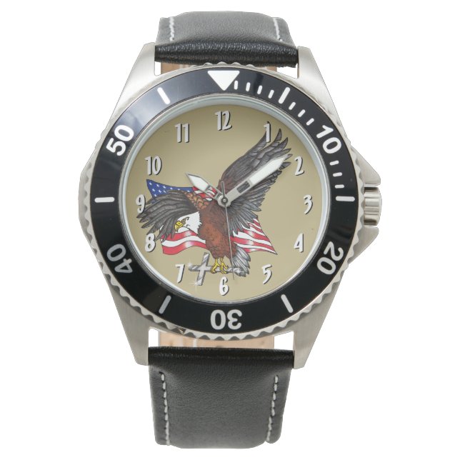 Amerikaanse adelaar met kruis horloge (Voorkant)