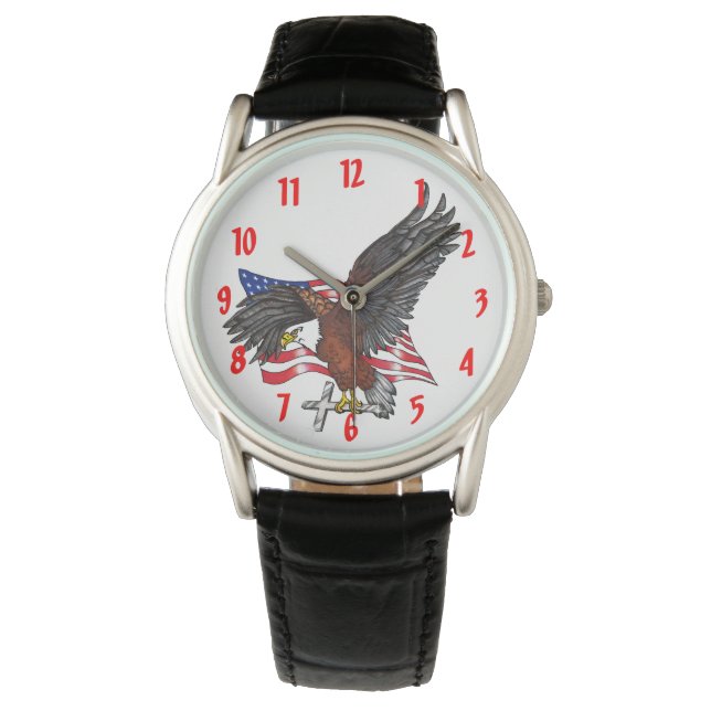 Amerikaanse adelaar met kruis horloge (Voorkant)