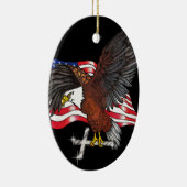 Amerikaanse adelaar met kruis keramisch ornament (Rechts)