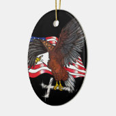 Amerikaanse adelaar met kruis keramisch ornament (Links)