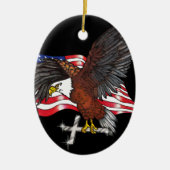 Amerikaanse adelaar met kruis keramisch ornament (Voorkant)