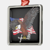 Amerikaanse adelaar met kruis metalen ornament (Links)
