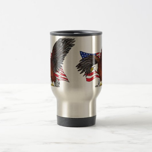 Amerikaanse adelaar met kruis reisbeker (Center)