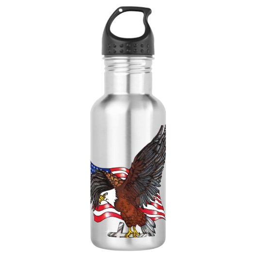 Amerikaanse adelaar met kruis waterfles  (Voorkant)