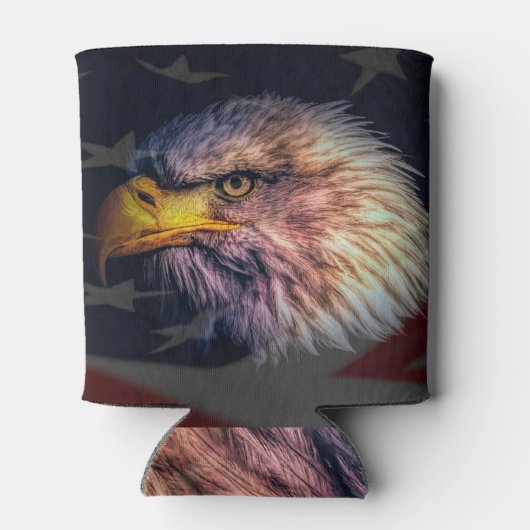 Amerikaanse adelaar met vlag blikjeskoeler (Achterkant)