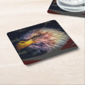 Amerikaanse adelaar met vlag kartonnen onderzetters (Schuin)