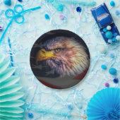 Amerikaanse adelaar met vlag papieren bordje (Feest)