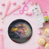 Amerikaanse adelaar met vlag papieren bordje (Feest)