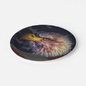 Amerikaanse adelaar met vlag papieren bordje (Gekanteld)