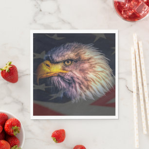 Amerikaanse adelaar met vlag servet