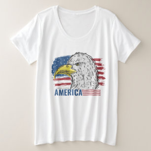 Amerikaanse adelaar met vlag T-Shirt