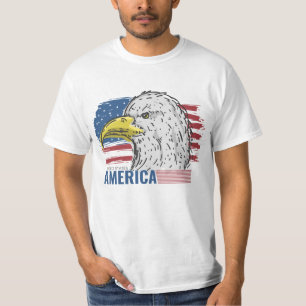 Amerikaanse adelaar met vlag t-shirt