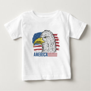 Amerikaanse adelaar met vlag T-Shirt Baby