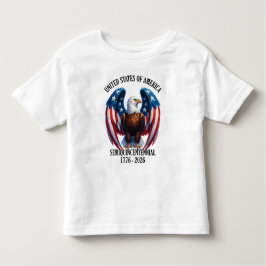 Amerikaanse adelaar met vlagvleugels 1776-2026 kinder shirts
