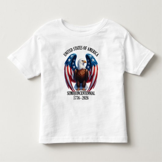 Amerikaanse adelaar met vlagvleugels 1776-2026 kinder shirts (Voorkant)