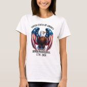 Amerikaanse adelaar met vlagvleugels 1776-2026 t-shirt (Voorkant)