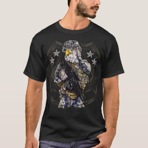 Amerikaanse adelaar militaire soldaat krijger patr t-shirt