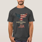 Amerikaanse Adelaar Onafhankelijkheidsdag VS-vlag T-shirt (Voorkant)