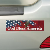 Amerikaanse Adelaar op Abstracte Amerikaanse Vlag Bumpersticker (Op auto)