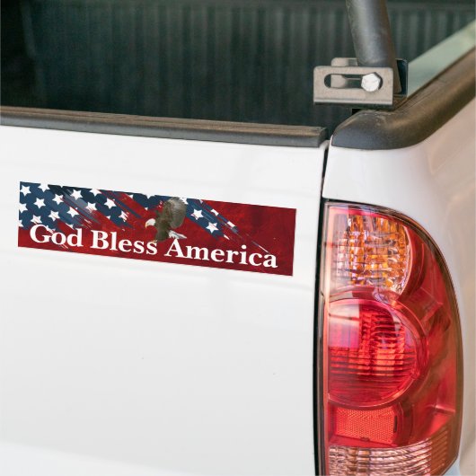 Amerikaanse Adelaar op Abstracte Amerikaanse Vlag Bumpersticker (Op Truck)