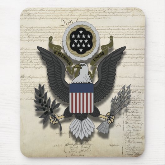 Amerikaanse adelaar over de grondwet muismat (Voorkant)