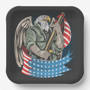 Amerikaanse adelaar papieren bordje