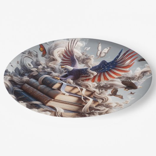 Amerikaanse adelaar papieren bordje (Gekanteld)